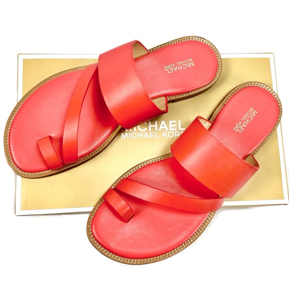 Michael Kors Pratt Slide Sandal Sea Coral Size 8 - Picture 7 of 8